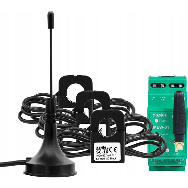 Zamel Monitor Zamel Strommonitor SPL10000031 Wi-Fi 3F+N mit externer Antenne 100A mew-01/ant grün