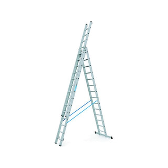 Zarges driedelige multifunctionele ladder 3 x 14 graden | 9,45 m | Aluminium