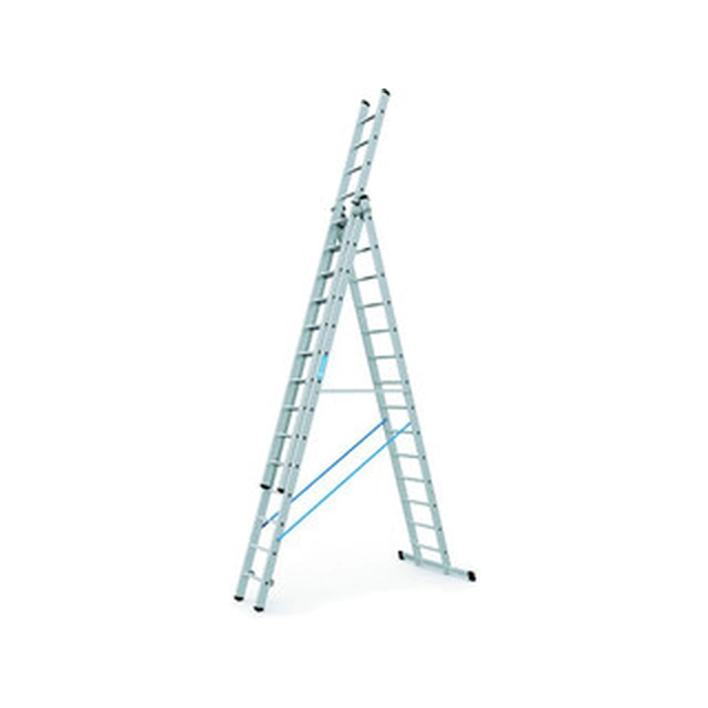 Zarges driedelige multifunctionele ladder 3 x 14 graden | 9,7 m | Aluminium