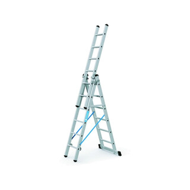 Zarges driedelige multifunctionele ladder 3 x 6 graden | 4,1 m | Aluminium