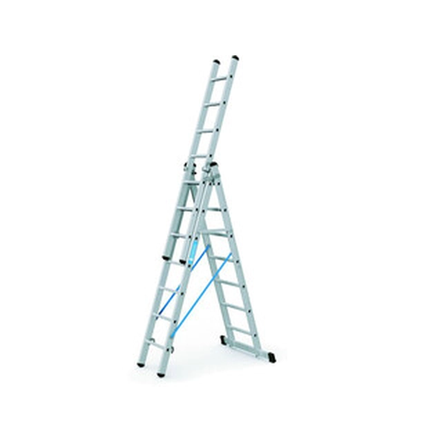 Zarges driedelige multifunctionele ladder 3 x 7 graden | 5 m | Aluminium