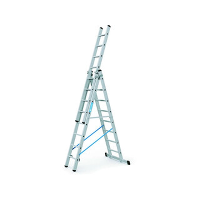 Zarges driedelige multifunctionele ladder 3 x 8 graden | 5,8 m | Aluminium