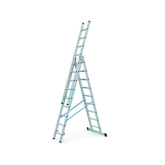 Zarges driedelige multifunctionele ladder 3 x 9 graden | 6,1 m | Aluminium