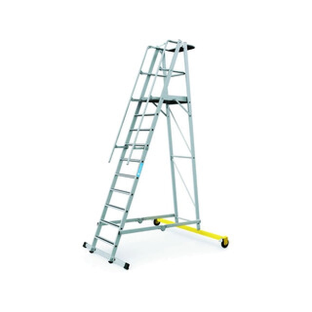 Zarges folding podium warehouse ladder 10 degrees | Podium height: 2,6 m | Aluminum