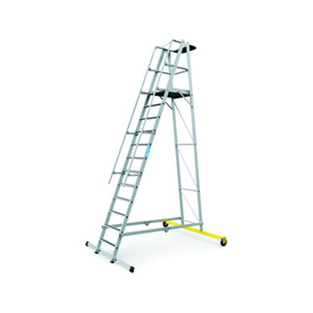 Zarges folding podium warehouse ladder 12 degrees | Podium height: 3,1 m | Aluminum