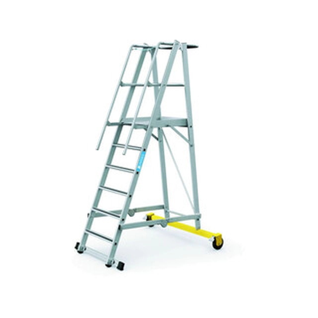 Zarges folding podium warehouse ladder 6 degrees | Podium height: 1,6 m | Aluminum