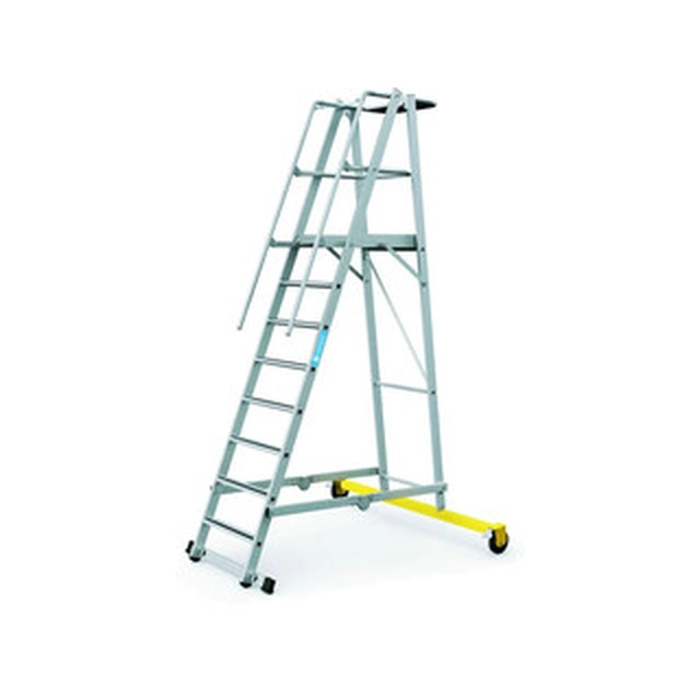 Zarges folding podium warehouse ladder 8 degrees | Podium height: 2,1 m | Aluminum