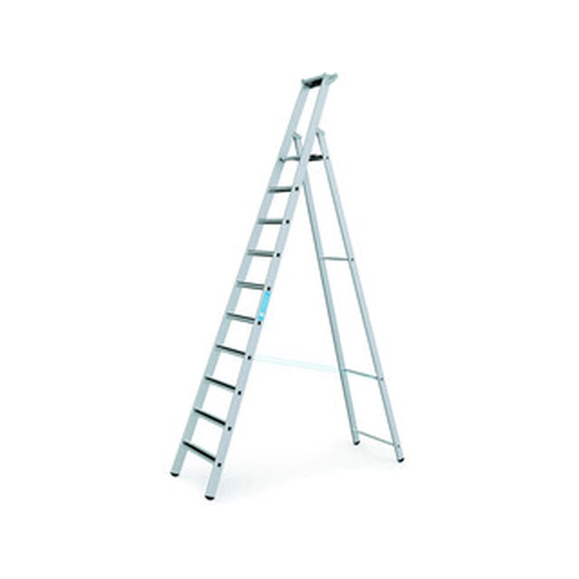 Zarges platform ladder that can be walked on one side 10 degrees | Podium height: 2,64 m | Aluminum