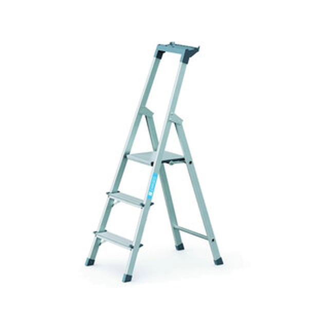 Zarges platform ladder that can be walked on one side 3 degrees | Podium height: 0,59 m | Aluminum