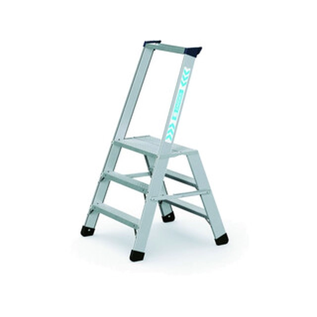 Zarges platform ladder that can be walked on one side 3 degrees | Podium height: 0,66 m | Aluminum