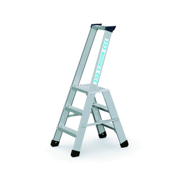 Zarges platform ladder that can be walked on one side 3 degrees | Podium height: 0,7 m | Aluminum