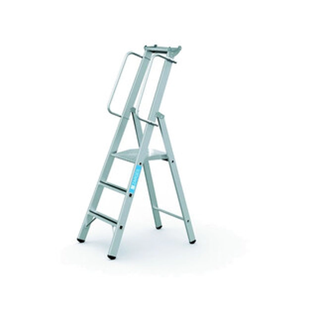 Zarges platform ladder that can be walked on one side 3 degrees | Podium height: 0,77 m | Aluminum