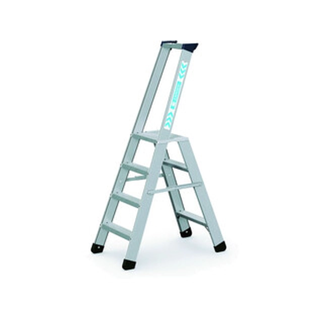 Zarges platform ladder that can be walked on one side 4 degrees | Podium height: 0,9 m | Aluminum