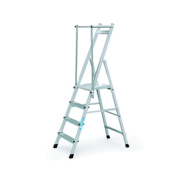 Zarges platform ladder that can be walked on one side 4 degrees | Podium height: 0,99 m | Aluminum