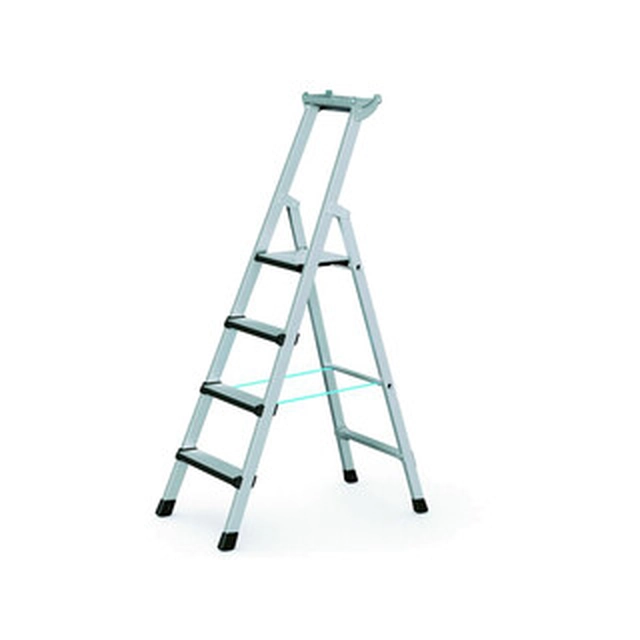 Zarges platform ladder that can be walked on one side 4 degrees | Podium height: 1 m | Aluminum