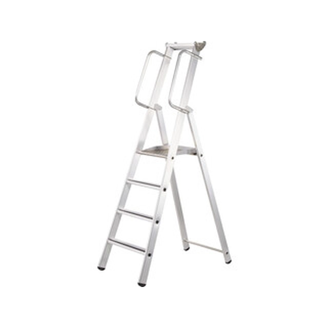 Zarges platform ladder that can be walked on one side 4 degrees | Podium height: 1,03 m | Aluminum