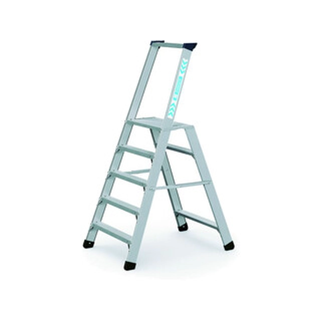 Zarges platform ladder that can be walked on one side 5 degrees | Podium height: 1,08 m | Aluminum