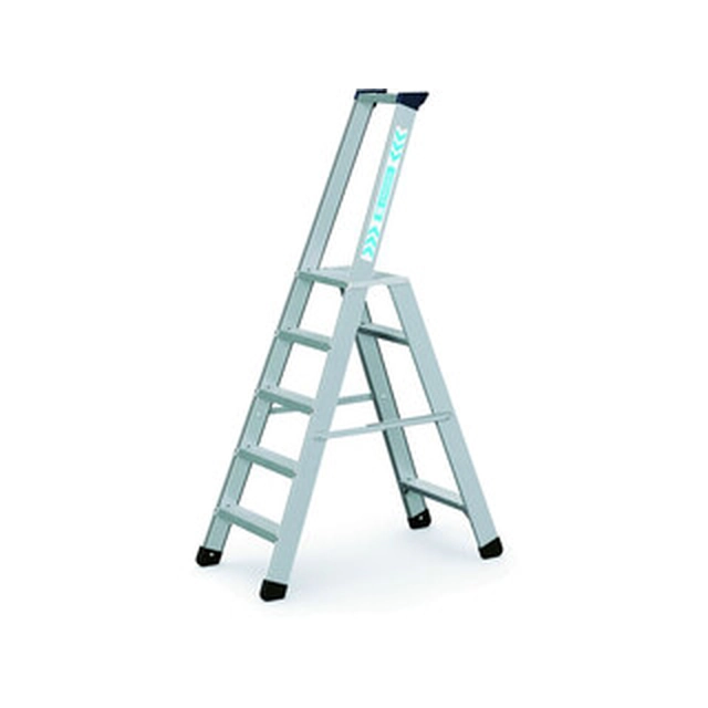 Zarges platform ladder that can be walked on one side 5 degrees | Podium height: 1,1 m | Aluminum