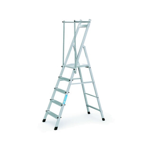 Zarges platform ladder that can be walked on one side 5 degrees | Podium height: 1,24 m | Aluminum