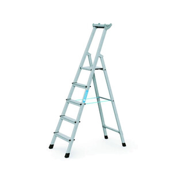 Zarges platform ladder that can be walked on one side 5 degrees | Podium height: 1,24 m | Aluminum