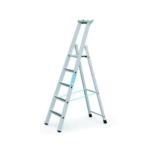 Zarges platform ladder that can be walked on one side 5 degrees | Podium height: 1,33 m | Aluminum