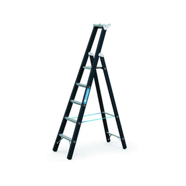 Zarges platform ladder that can be walked on one side 5 degrees | Podium height: 1,33 m | Aluminum