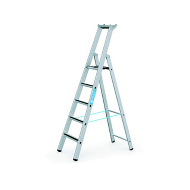 Zarges platform ladder that can be walked on one side 5 degrees | Podium height: 1,33 m | Aluminum