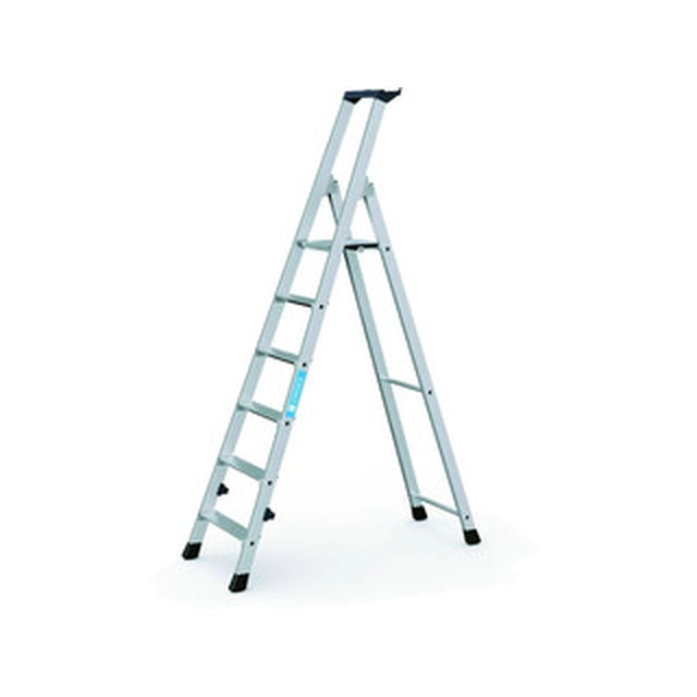 Zarges platform ladder that can be walked on one side 6 degrees | Podium height: 1,26 m | Aluminum