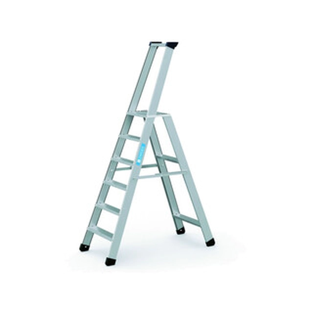 Zarges platform ladder that can be walked on one side 6 degrees | Podium height: 1,35 m | Aluminum