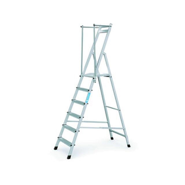 Zarges platform ladder that can be walked on one side 6 degrees | Podium height: 1,49 m | Aluminum