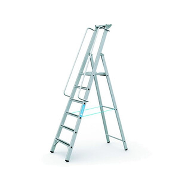 Zarges platform ladder that can be walked on one side 6 degrees | Podium height: 1,55 m | Aluminum