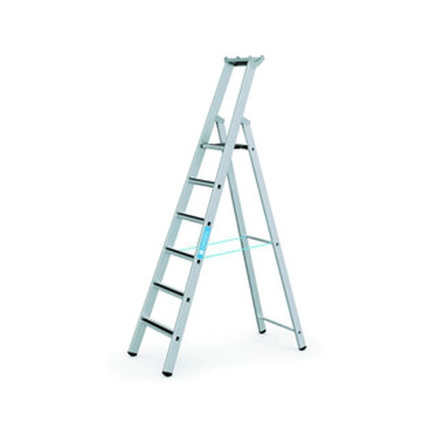 Zarges platform ladder that can be walked on one side 6 degrees | Podium height: 1,59 m | Aluminum