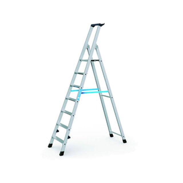 Zarges platform ladder that can be walked on one side 7 degrees | Podium height: 1,48 m | Aluminum