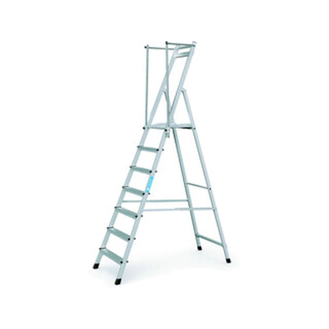 Zarges platform ladder that can be walked on one side 7 degrees | Podium height: 1,74 m | Aluminum