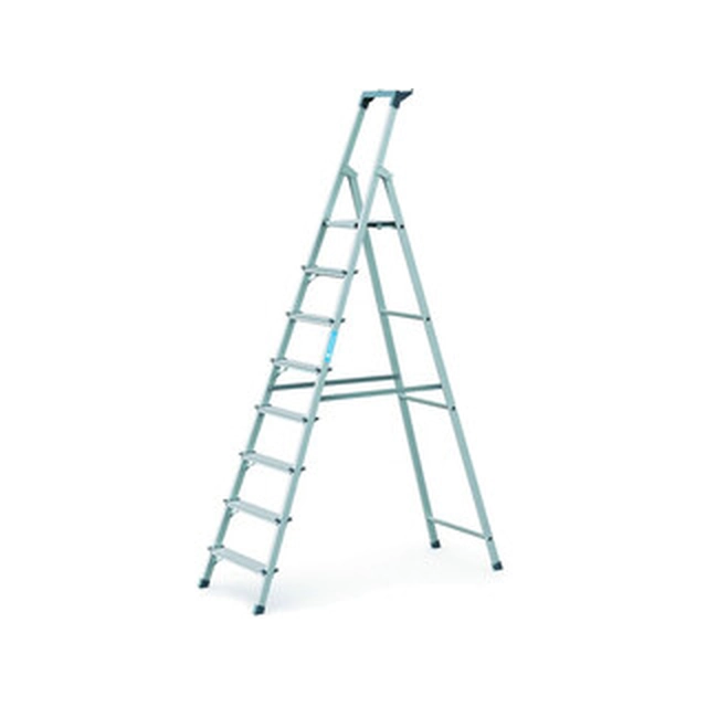 Zarges platform ladder that can be walked on one side 8 degrees | Podium height: 1,7 m | Aluminum