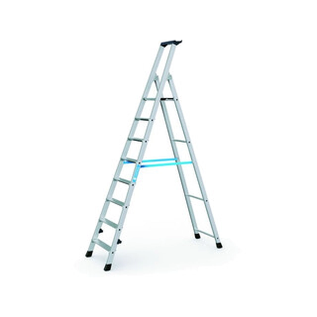 Zarges platform ladder that can be walked on one side 8 degrees | Podium height: 1,7 m | Aluminum