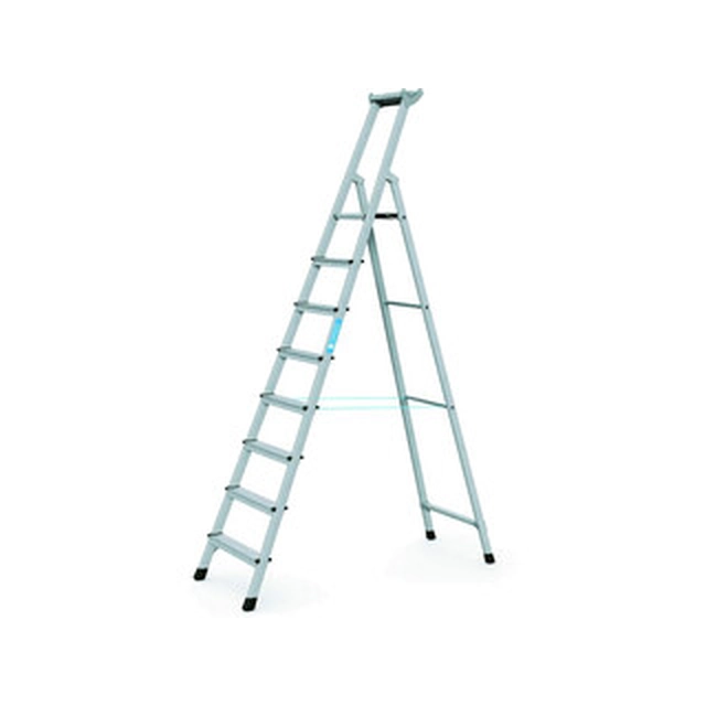 Zarges platform ladder that can be walked on one side 8 degrees | Podium height: 1,99 m | Aluminum