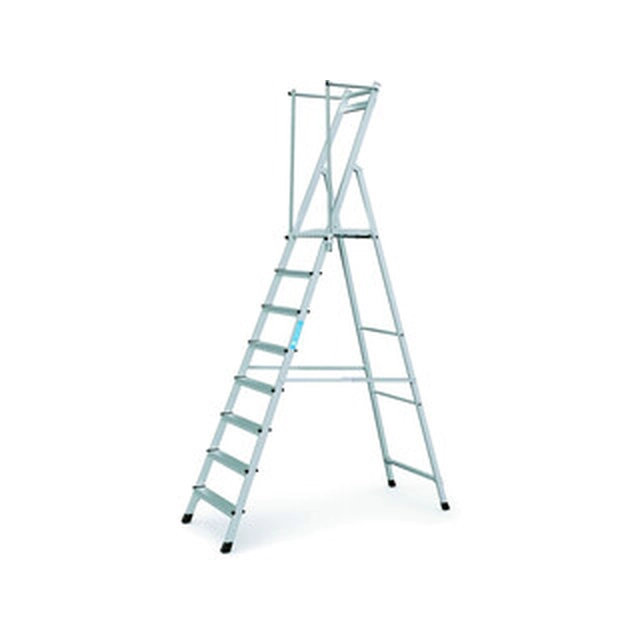 Zarges platform ladder that can be walked on one side 8 degrees | Podium height: 1,99 m | Aluminum