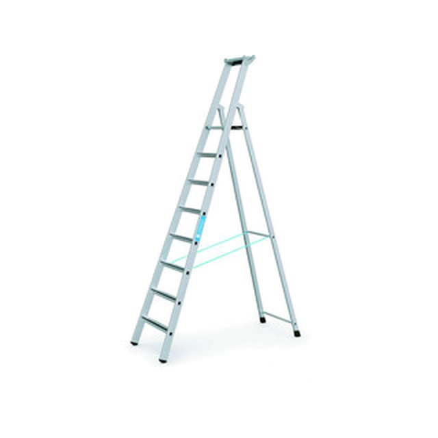 Zarges platform ladder that can be walked on one side 8 degrees | Podium height: 2,12 m | Aluminum