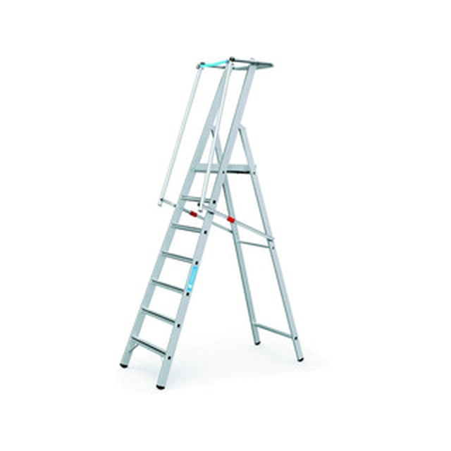 Zarges step ladder with a large podium 7 degrees | Podium height: 1,85 m | Aluminum