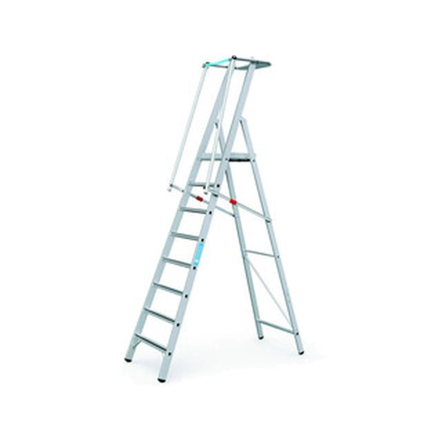 Zarges step ladder with a large podium 8 degrees | Podium height: 2,11 m | Aluminum