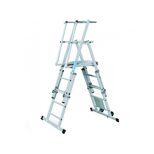 Zarges telescopic podium ladder 5 degrees | Podium height: 0,81 m/1,08 m/1,34 m | Aluminum