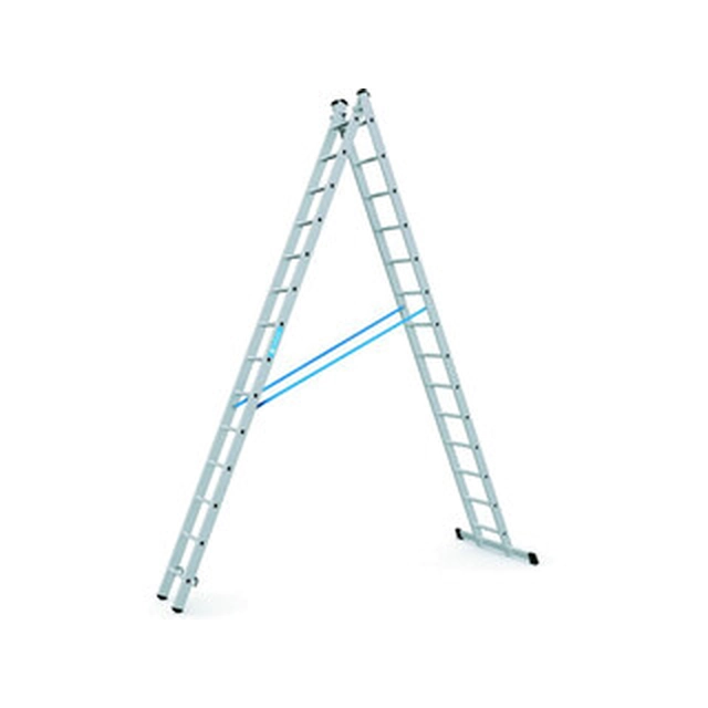 Zarges tweedelige multifunctionele ladder 2 x 14 graden | 7,19 m | Aluminium