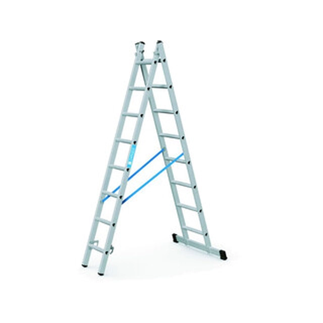 Zarges tweedelige multifunctionele ladder 2 x 8 graden | 3,82 m | Aluminium