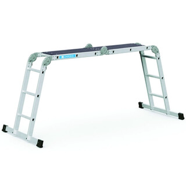 Zarges vierdelige gelede multifunctionele ladder 2 x 3 + 2 x 4 treden | Aluminium