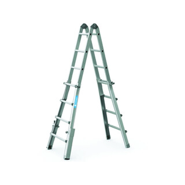 Zarges vierdelige gelede multifunctionele ladder 4 x 4 treden | Aluminium