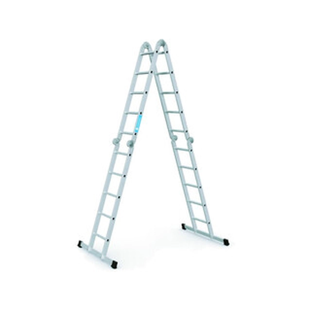 Zarges vierdelige gelede multifunctionele ladder 4 x 5 treden | Aluminium