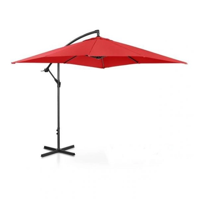 Závěsný zahradní deštník - 250 x 250 cm - červený UNIPRODO 10250072 UNI_UMBRELLA_SQ250RE