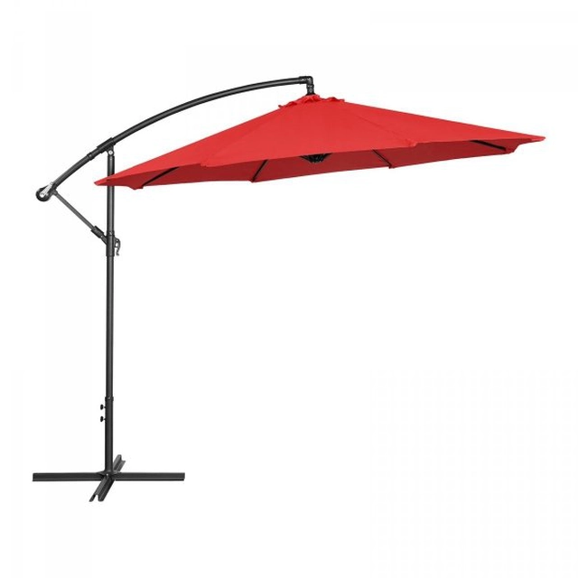 Závěsný zahradní deštník - Ø300 cm - červený UNIPRODO 10250081 UNI_UMBRELLA_R300RE