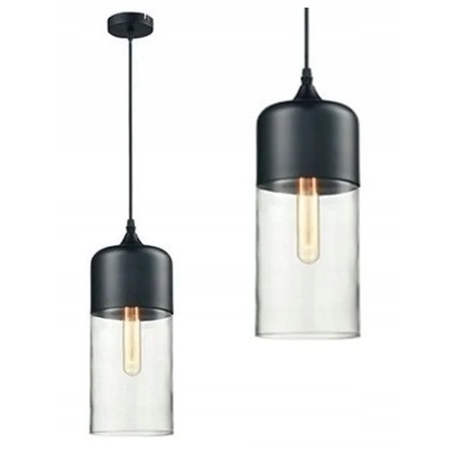 Zenit B black glass hanging ceiling lamp